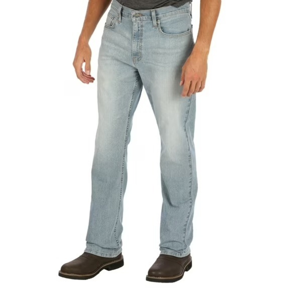 George Mens Pants Size 30x32 Light Wash Bootcut Fit Jean Mid Rise Rugged Style